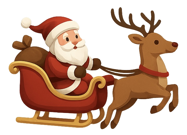 Santa flying across the map